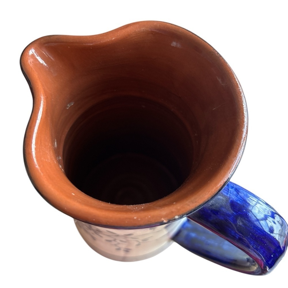 Blue & white Hand-Painted Sangria Portuguese Pottery Clay Terracotta Pitcher - Picture 6 of 11